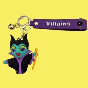 NWOT Disney Villains Purse Charm Keychain with Maleficent Charm